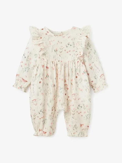 Owl Print Organic Baby Jumpsuit